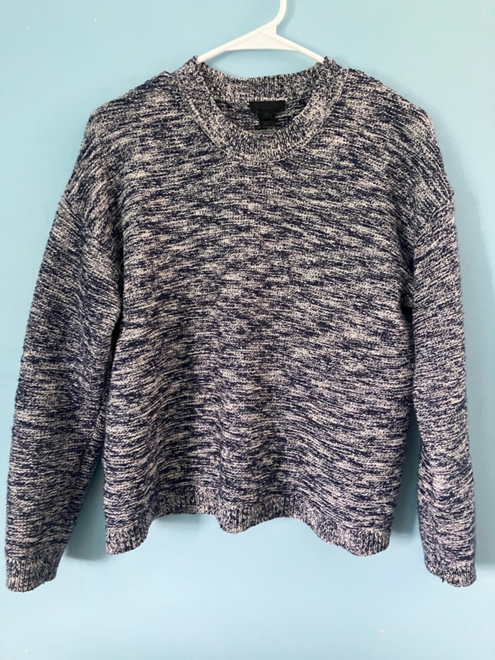 J. Crew Navy and White Marled Knit Sweater